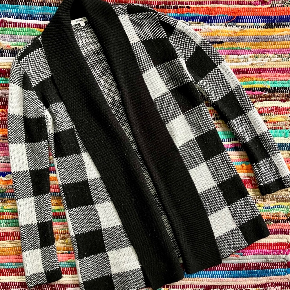 BB Dakota ~ Buffalo plaid open duster cardigan sweater